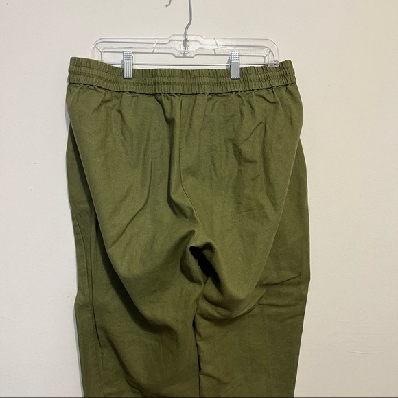 ➕ J. Crew Factory Olive Green Drawstring Linen Blend Pants Womens Size 14 - Picture 6 of 10